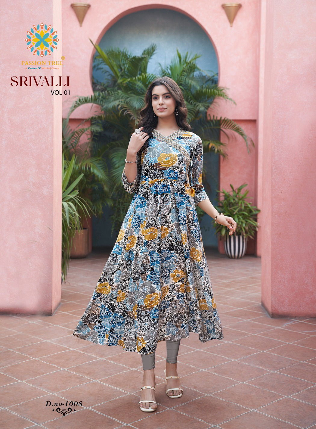 Srivalli Vol 1 By Passion Tree Rayon Printed Anarkali Kurti Suppliers In India